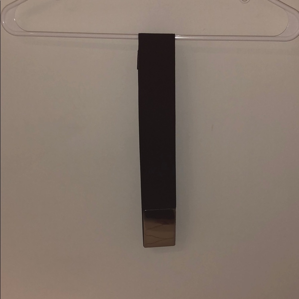 Black Snap Belt with Silver Buckle